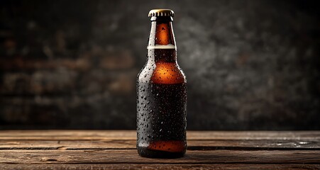 Beer Bottle Mockup Realistic Design Template