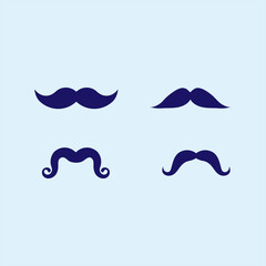 mustache silhouette vector set, moustache icon collection