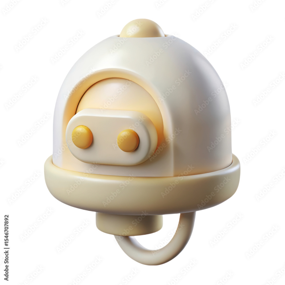 Poster high quality 3d rendering plasticstyle icon of a bell isolated on transparent background with soft p