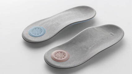 Orthopedic insoles over white background, no shadow