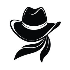 Man Wearing Traditional Cowboy Hat Vector Illustration