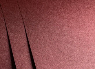 Luxury paper background. Modern red and marsala metallic sheets with glossy gradient, geometric