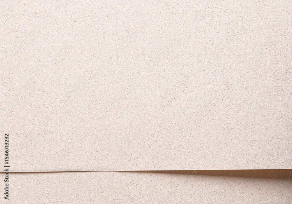 Poster Modern background with overlapping sheets of premium beige and cream paper. Soft grainy texture,