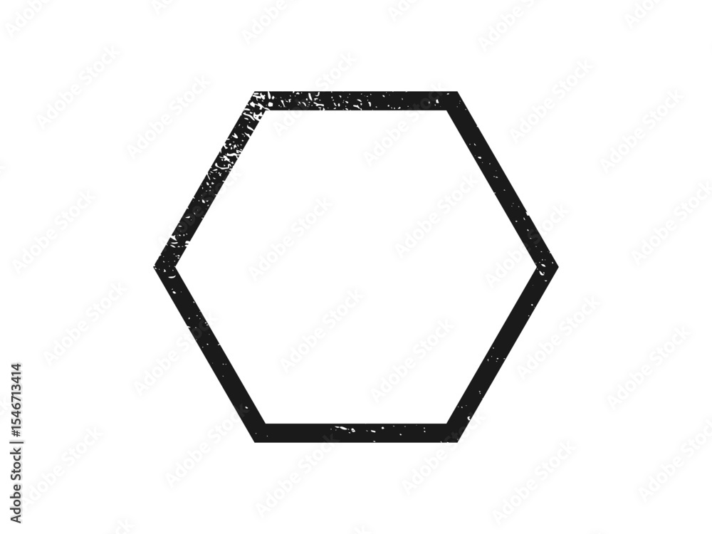 Poster grunge border in hexagon form