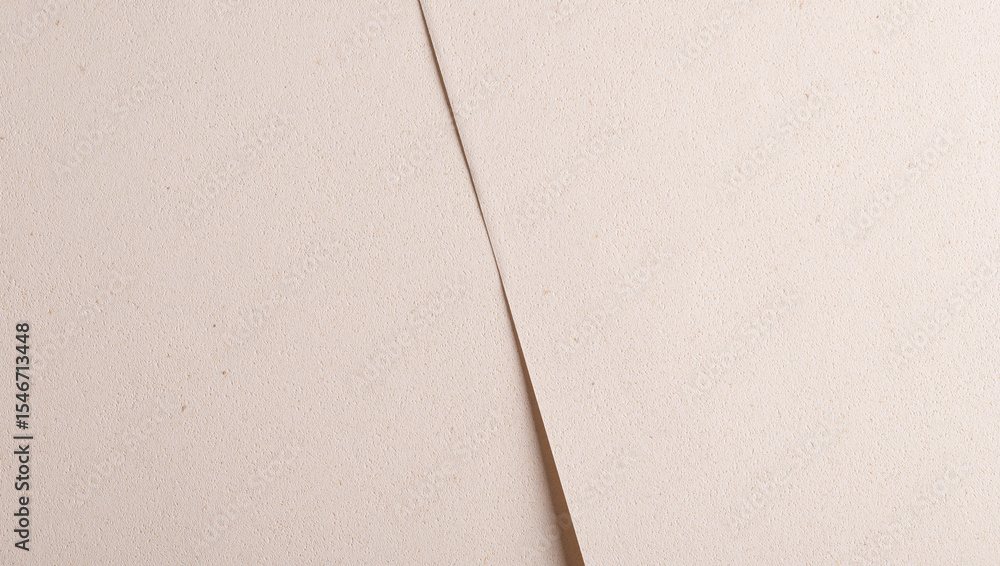 Poster Monochrome background with overlapping sheets of designer paper in beige and cream tones. Porous