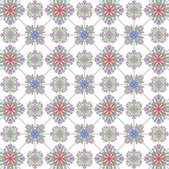 Vector seamless floral pattern with snowflakes design background