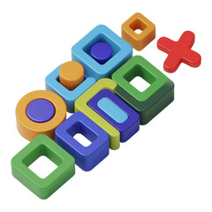 Naklejka premium Abstract 3d colorful shapes and cross symbol