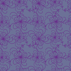 Artistic simple branches flowers peonies, dahlia and buds with leaves seamless pattern. Vector hand drawn. Retro, vintage, pastel print. Template for design, fabric, fashion, wallpaper, textile
