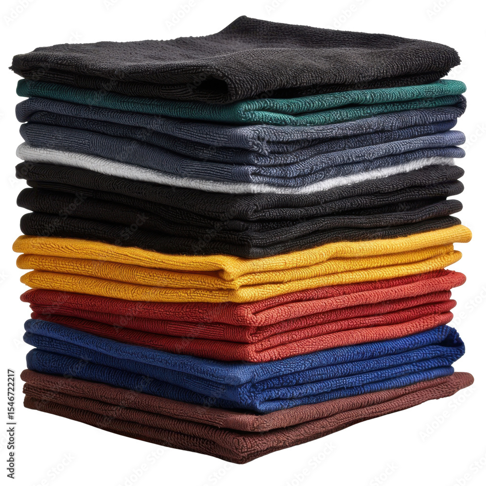 Aufkleber soft towels stacked neatly in various colors, showcasing vibrant array of textiles perfect for any b