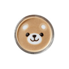Adorable Bear Latte Art in Coffee Cup