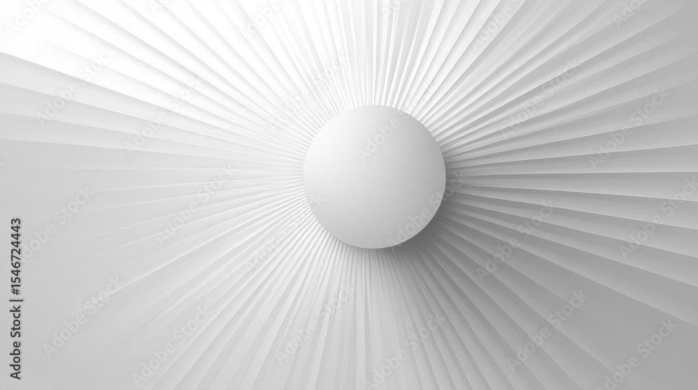 Poster abstract white sphere in radial lines.