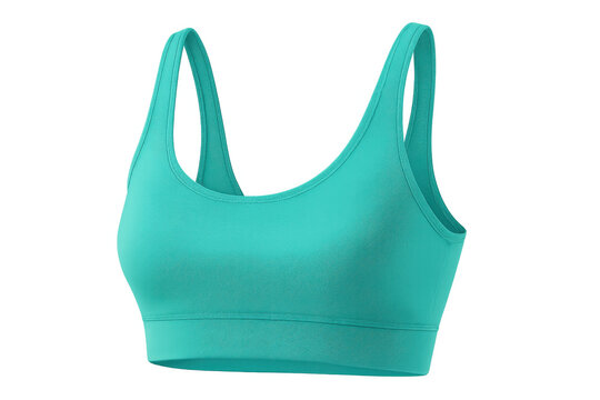 Turquoise sports bra isolated on transparent background, perfect for fitness and workout activities - Powered by Adobe