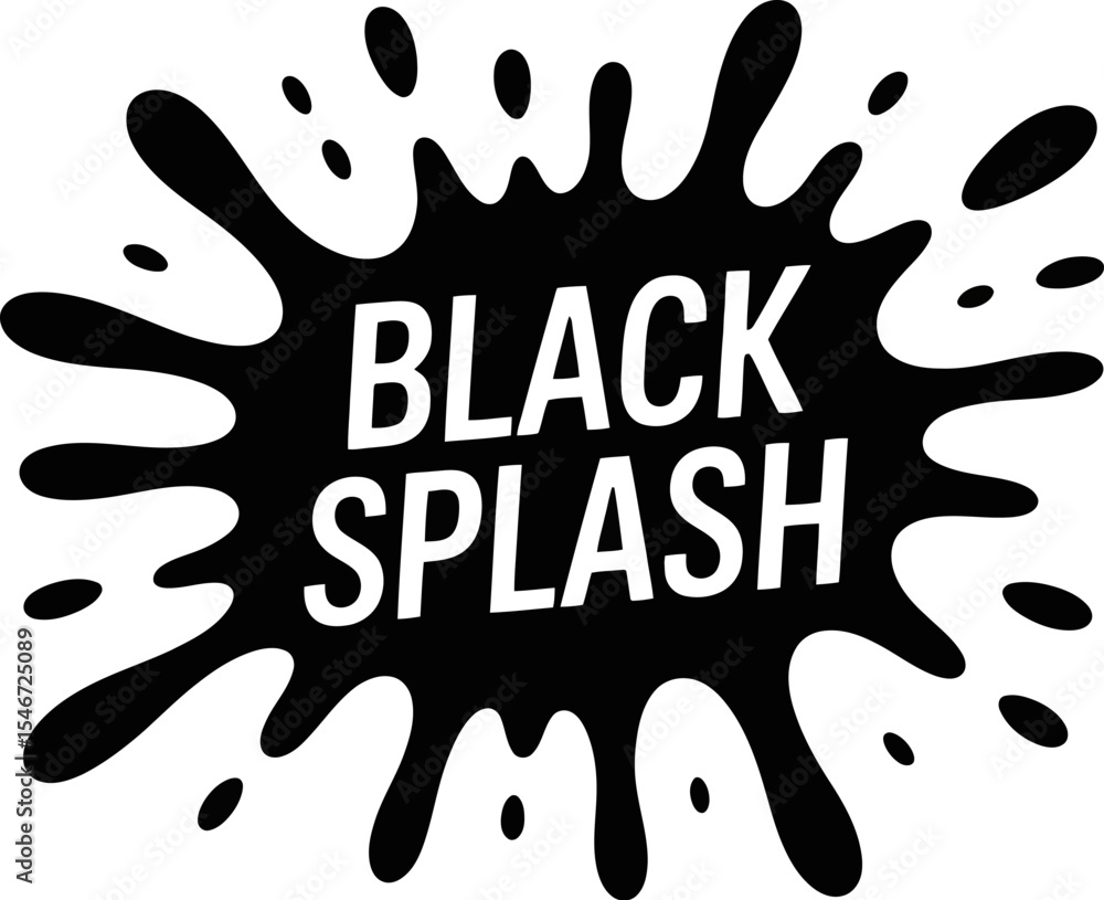 Poster black ink splash vector design element for background texture and abstract graphic illustration art 