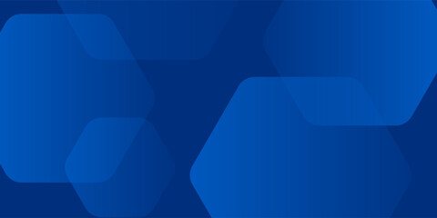 Modern abstract blue background with glowing geometric lines. Blue gradient hexagon shape design. Futuristic technology concept.