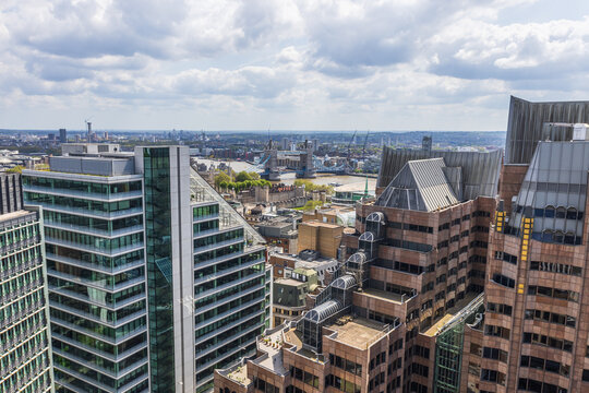Fototapeta London City: Aerial View of the Capital