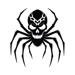 A skull spider for halloween isolated on white background