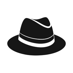 A stylish fedora hat with a ribbon isolated on white background