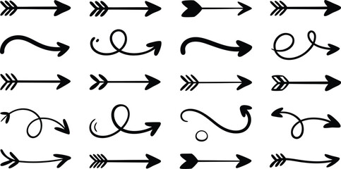 Black Hand Drawn Arrow Set Design Elements arrows