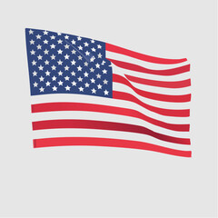 Fototapeta premium A Bold Vector Illustration of the American Flag Featuring the Iconic Stars and Stripes in Red, White, and Blue with Clean Lines, Scalable Format, and a Powerful Symbol of Freedom and National Identity