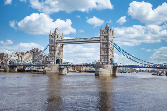 Iconic Tower Bridge Over the Thames River in London, England