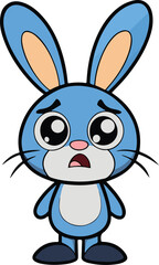 Crying cartoon bunny and rabbit vector art 
