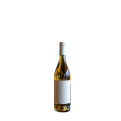 Elegant white wine bottle with blank label, isolated on clean background for branding and design projects