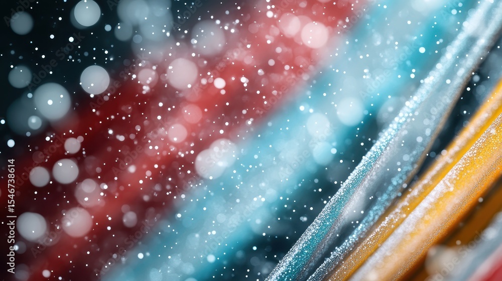 Poster an artistic composition featuring colorful bokeh effects in soft focus, creating a dreamlike atmosph