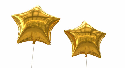 Golden Star-Shaped Balloons for Celebrations