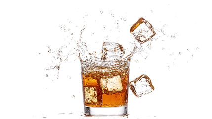 glass of cola with ice