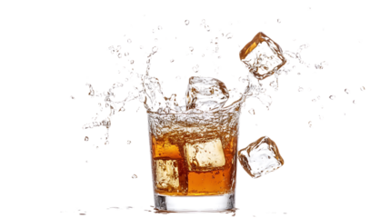 glass of cola with ice