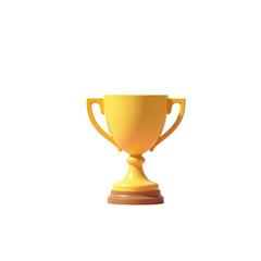 Fototapeta premium Golden trophy with a pedestal demonstrating achievement and success in a celebratory environment