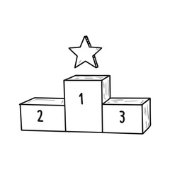 Champion line icon. Winner and achievement, podium symbol.