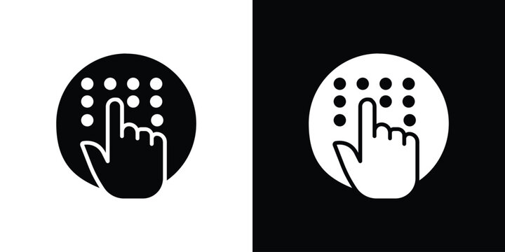 Braille icon of a flat style vector