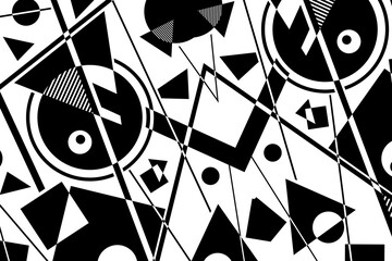 Abstract black and white simple composition. Geometric design background.
