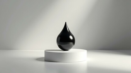 Fototapeta premium Minimal clean display of black liquid – visual metaphor for energy cost and premium material.