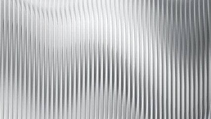 Corrugated metal texture with ribbed glass background and steel sheet pattern. Abstract window in silver and white 3D with fluted panel stripes. Premium wall ripple with blur. 4k Seamless loop. - Powered by Adobe