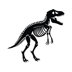 Tyrannosaurus rex skeleton illustration isolated on white background