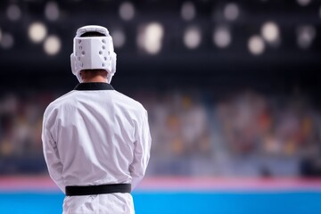 Taekwondo match highlights sports arena action photography competitive environment athlete perspective