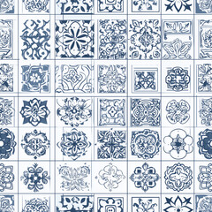 Fototapeta premium Set of seamless patterns