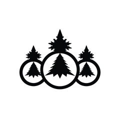 Obraz premium Elegant Evergreen Trio Christmas Tree Design Vector Illustration