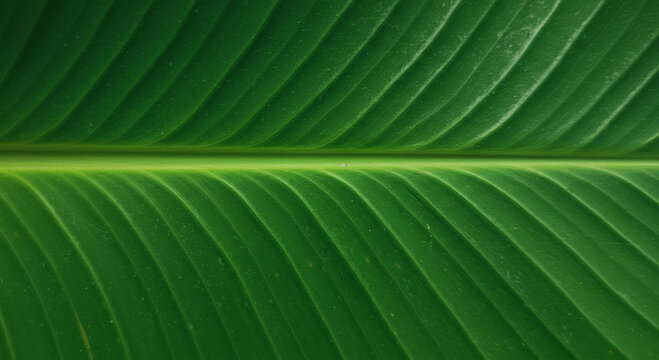 Close-up shot of a vibrant green leaf with detailed veins and texture in nature