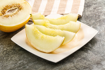 Sweet juicy ripe melon slices