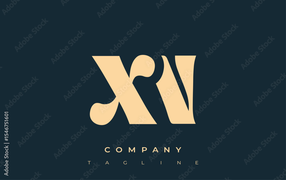 Fototapete xn creative abstract typography logo design. elegant logo combining bold typography and creative sha