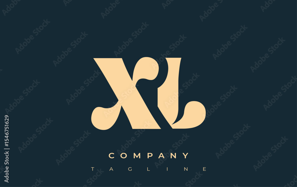 Fototapete xl creative abstract typography logo design. elegant logo combining bold typography and creative sha