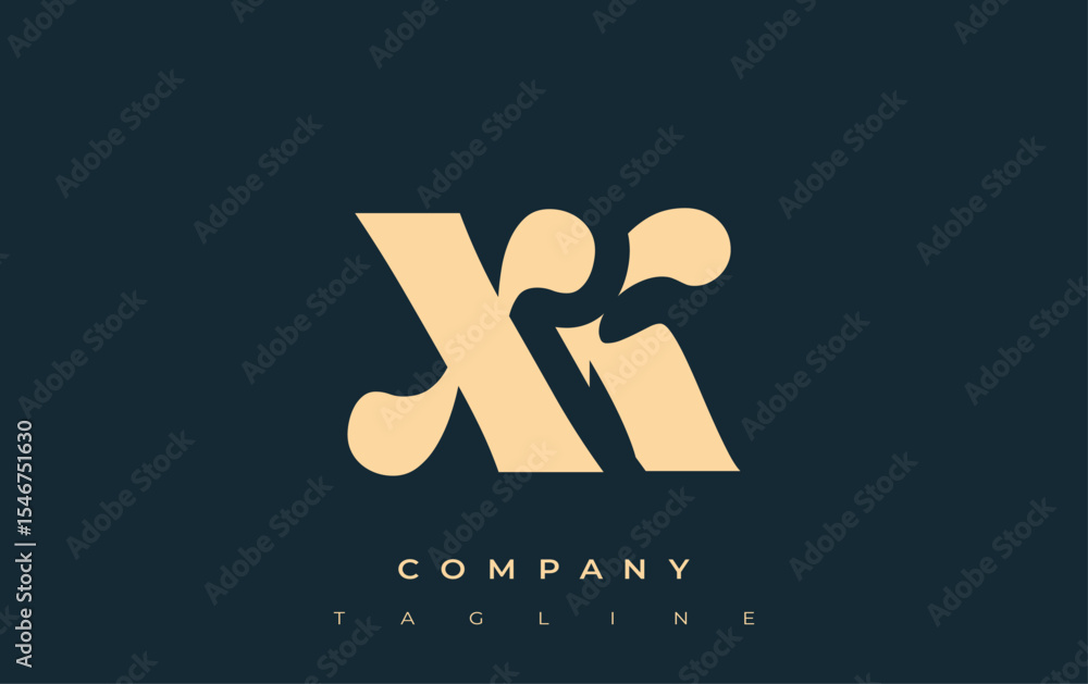 Fototapete xk creative abstract typography logo design. elegant logo combining bold typography and creative sha