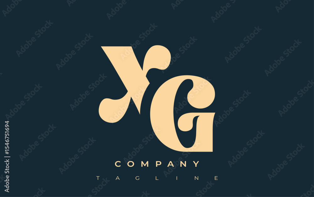 Fototapete xg creative abstract typography logo design. elegant logo combining bold typography and creative sha
