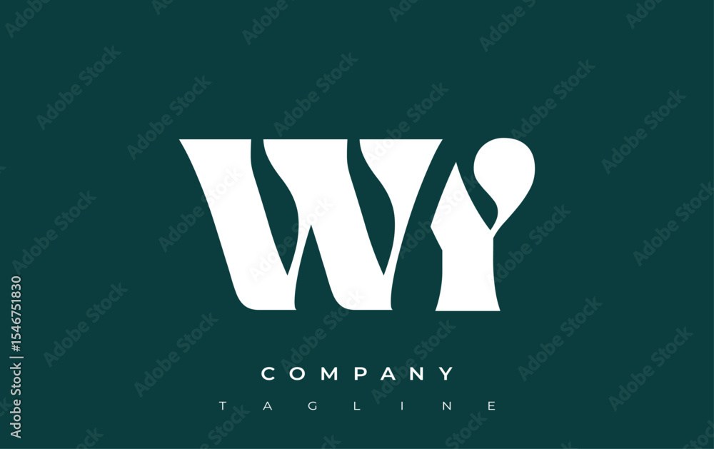 Fototapete wy creative abstract typography logo design. elegant logo combining bold typography and creative sha