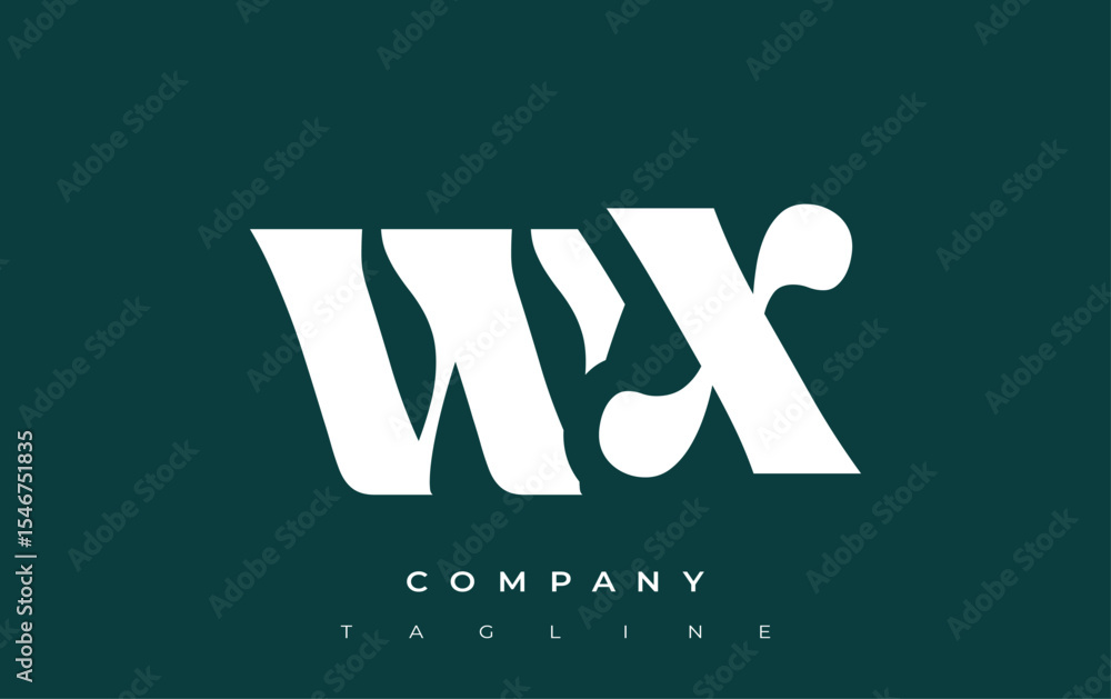Fototapete wx creative abstract typography logo design. elegant logo combining bold typography and creative sha