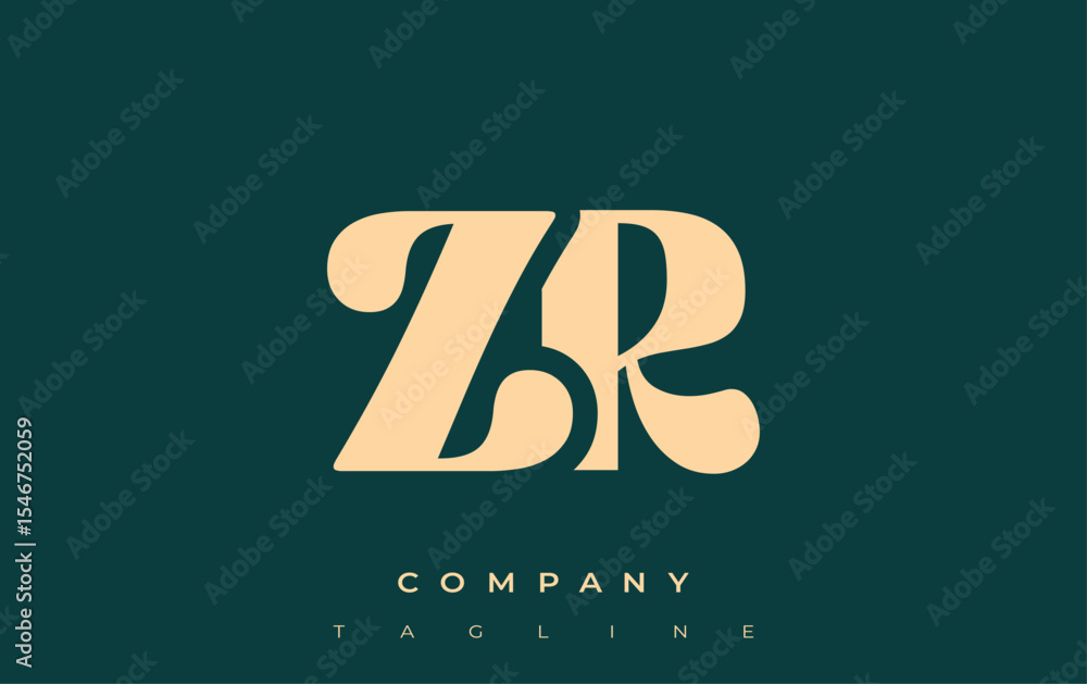 Fototapete zr creative abstract typography logo design. elegant logo combining bold typography and creative sha