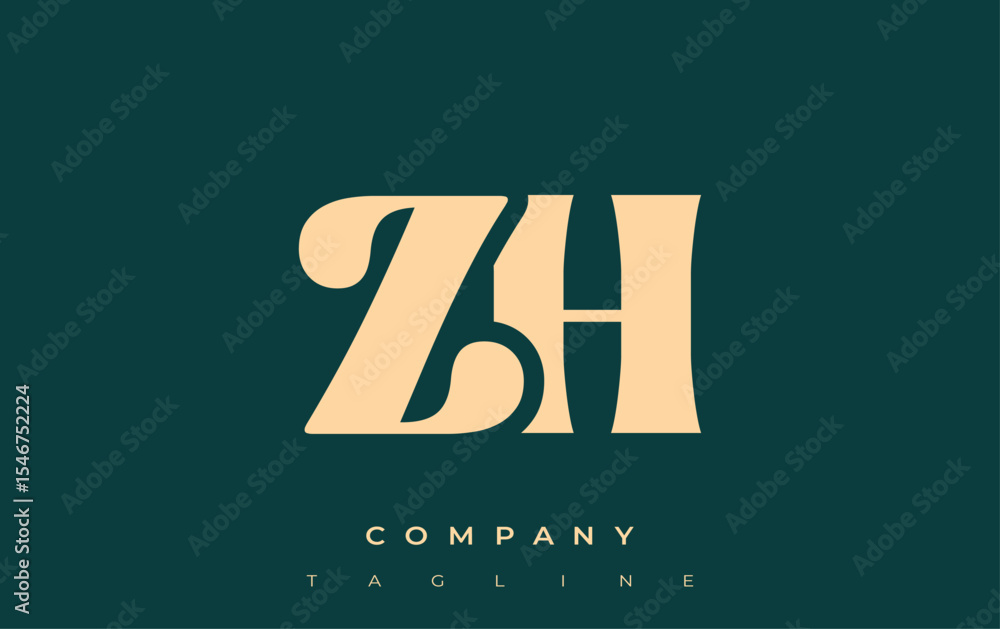 Fototapete zh creative abstract typography logo design. elegant logo combining bold typography and creative sha